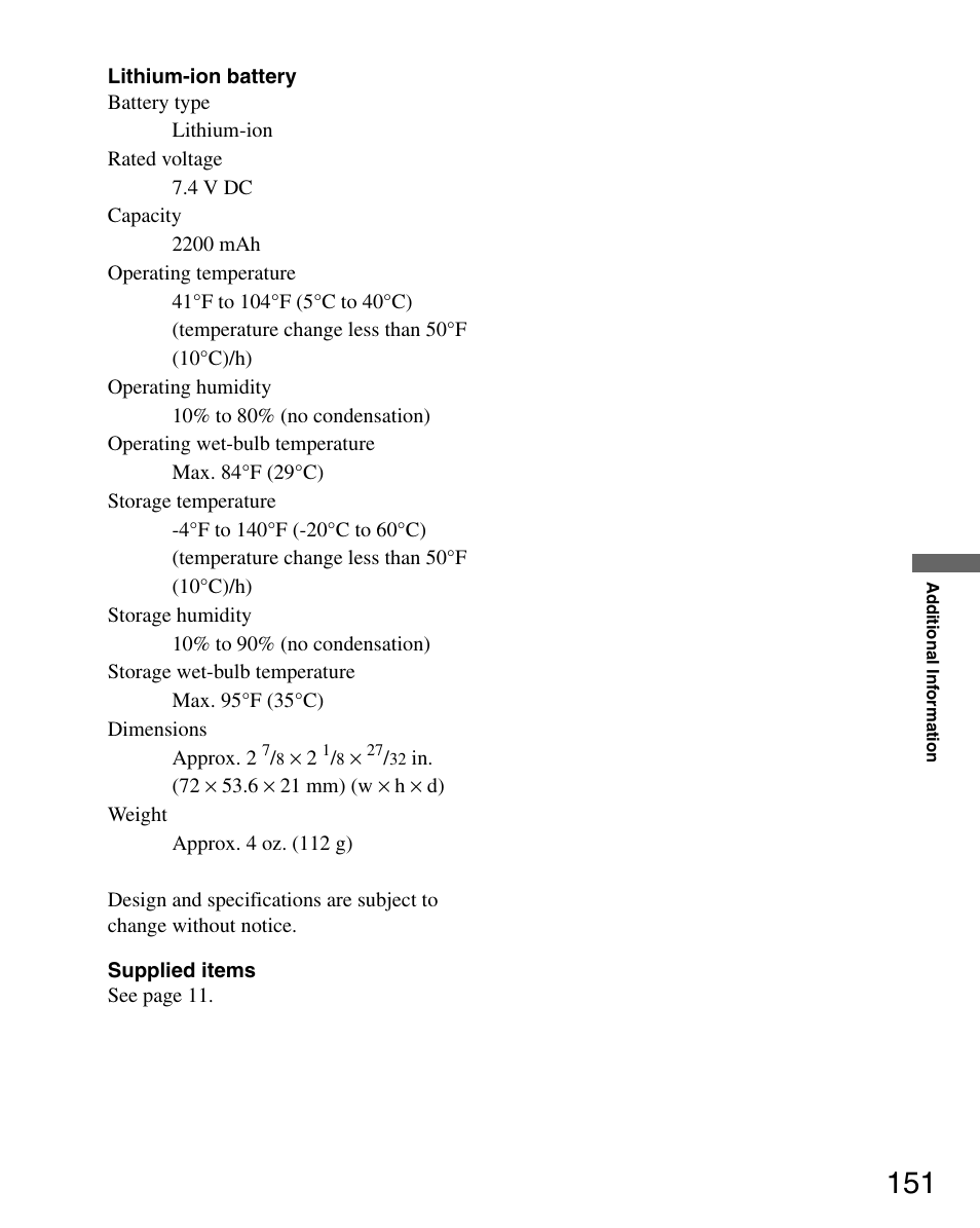 Sony ERS-7M3 User Manual | Page 151 / 164