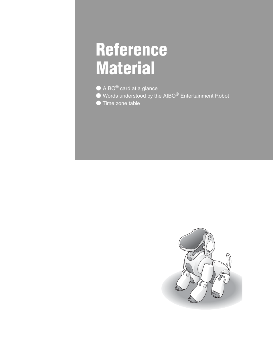 Reference material | Sony ERS-7M3 User Manual | Page 153 / 164