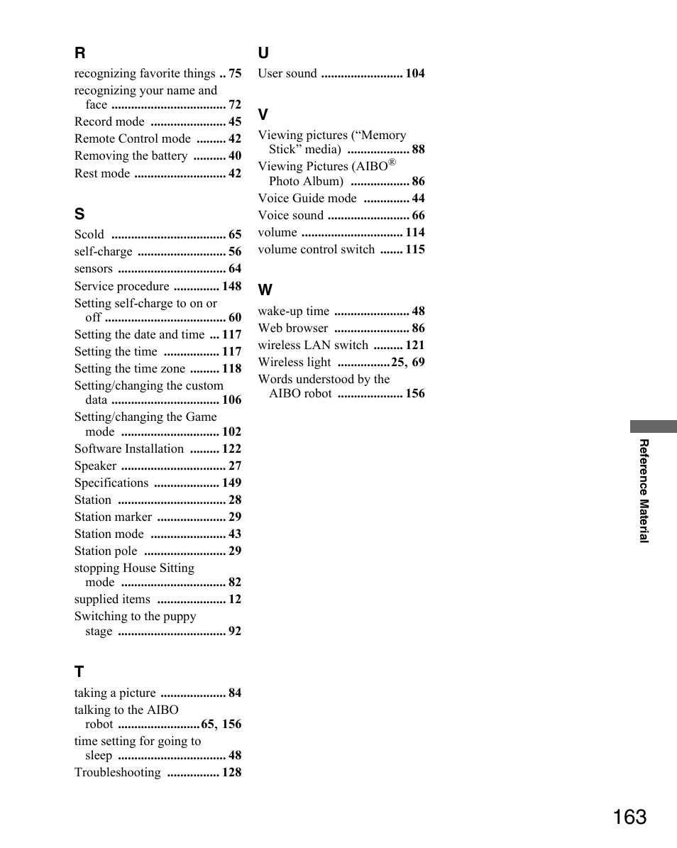 Sony ERS-7M3 User Manual | Page 163 / 164