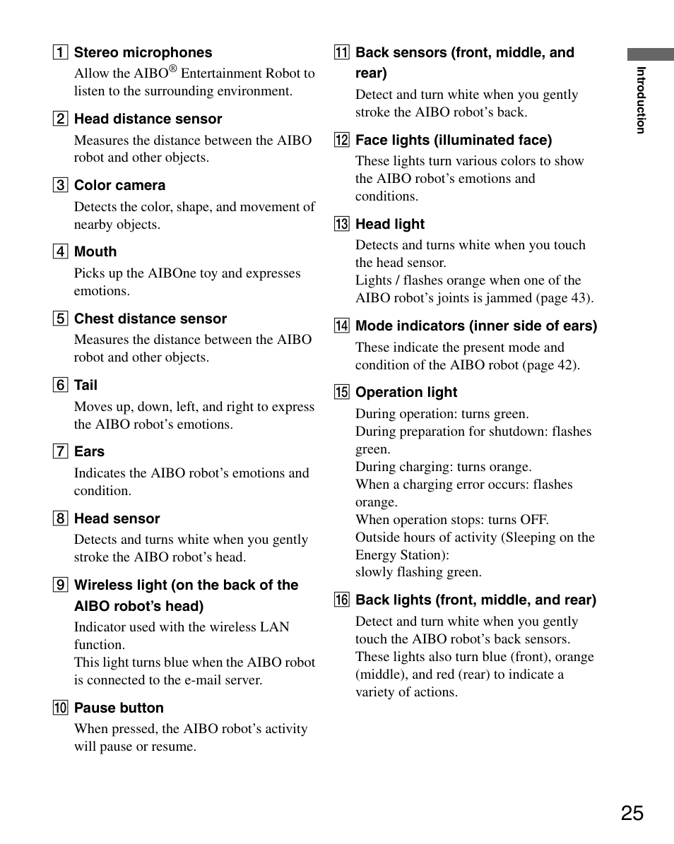 Sony ERS-7M3 User Manual | Page 25 / 164