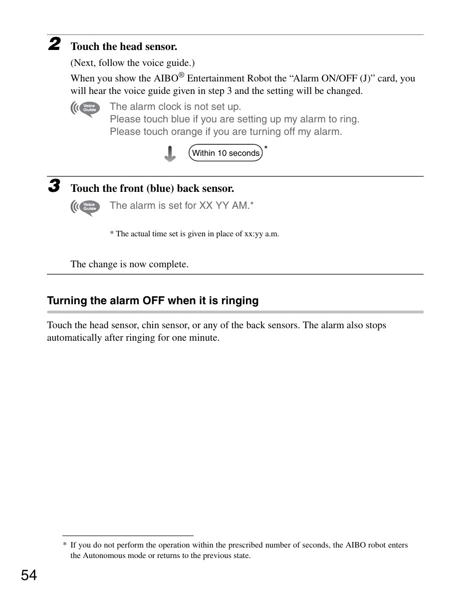 Sony ERS-7M3 User Manual | Page 54 / 164