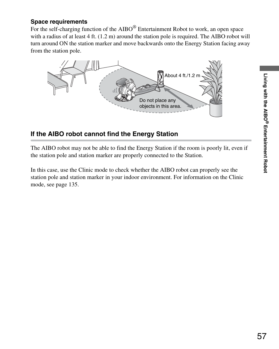 If the aibo robot cannot find the energy station | Sony ERS-7M3 User Manual | Page 57 / 164