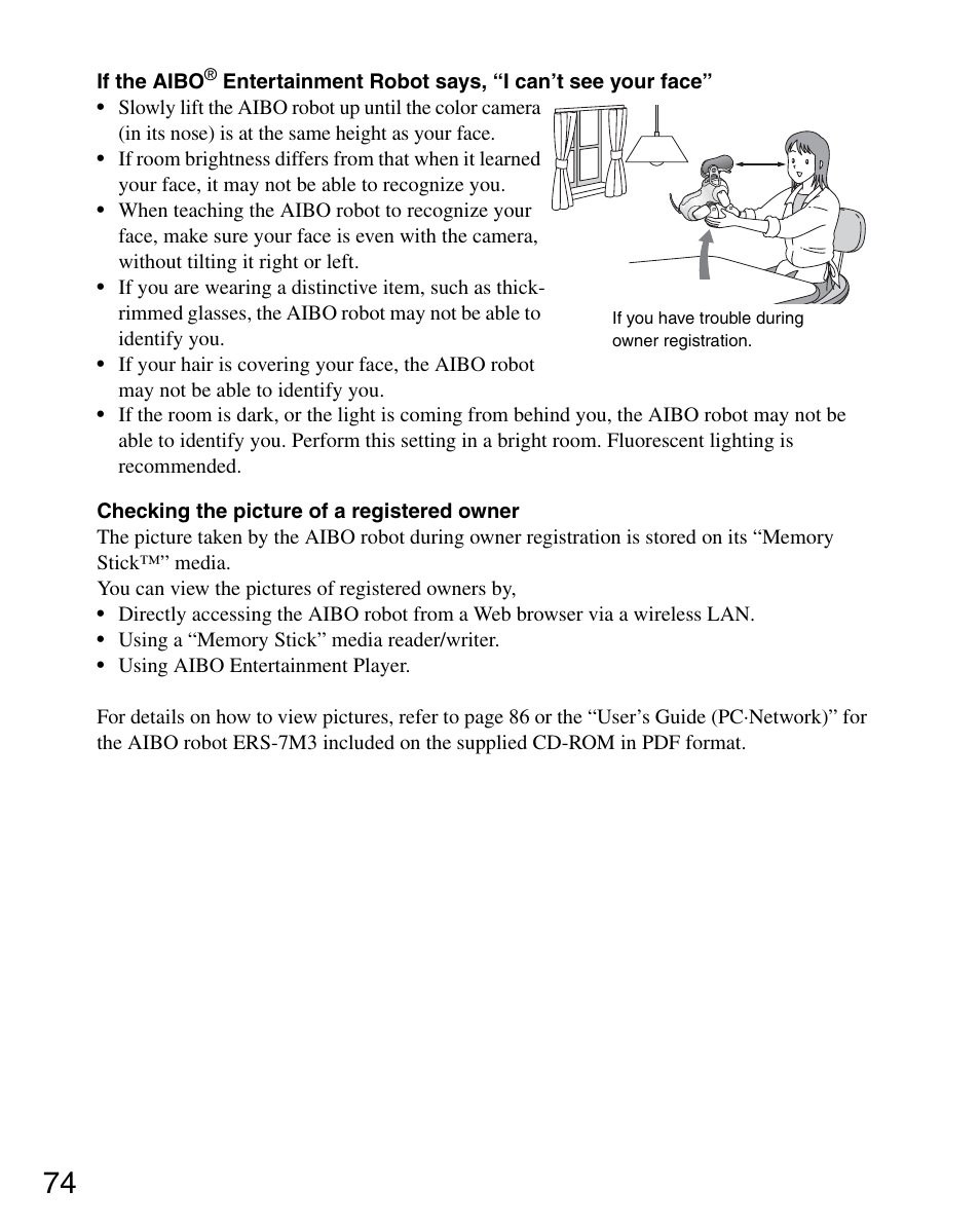 Sony ERS-7M3 User Manual | Page 74 / 164