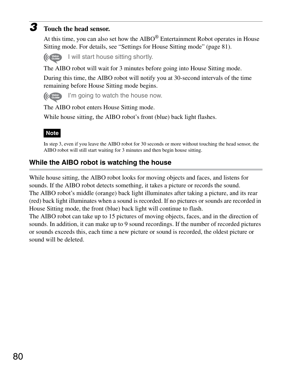 Sony ERS-7M3 User Manual | Page 80 / 164