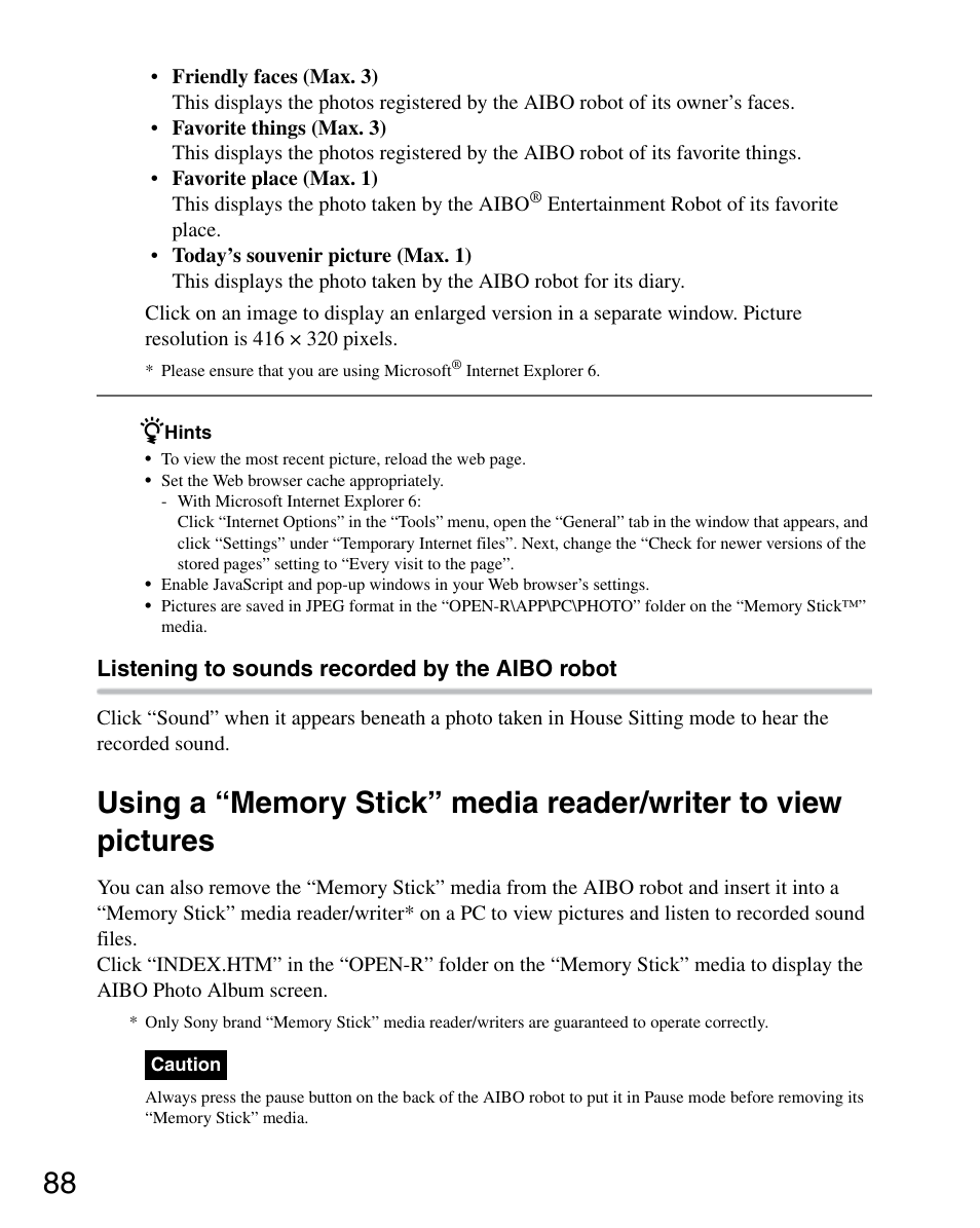 Sony ERS-7M3 User Manual | Page 88 / 164