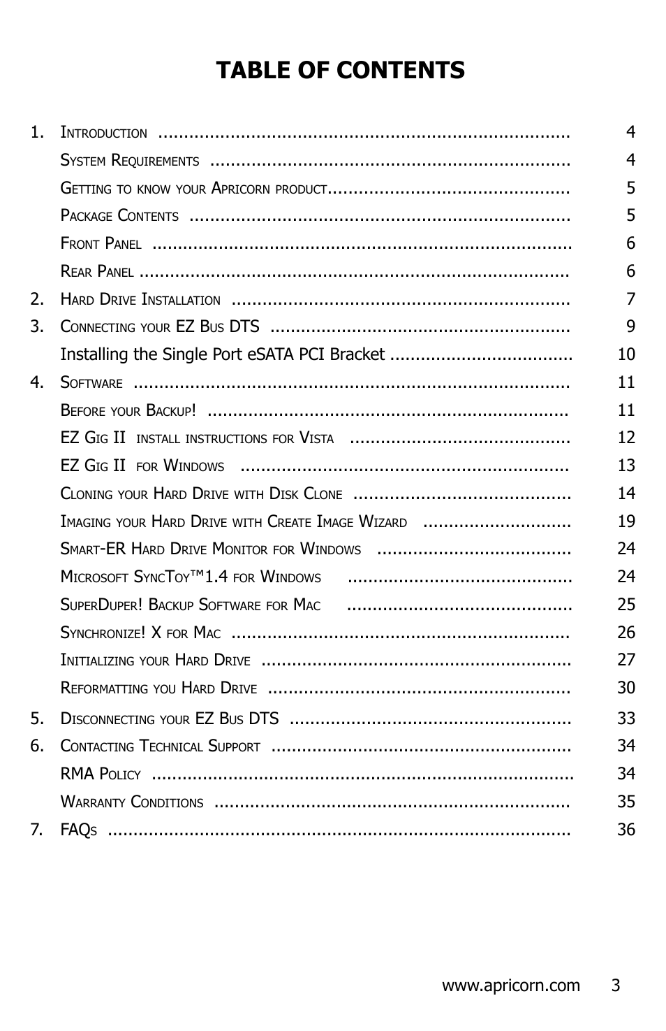 Apricorn EZ Bus DTS User Manual | Page 3 / 44