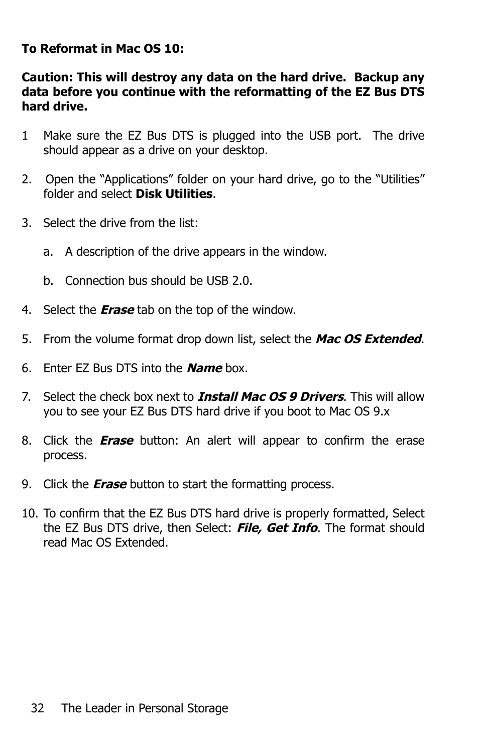 Apricorn EZ Bus DTS User Manual | Page 32 / 44