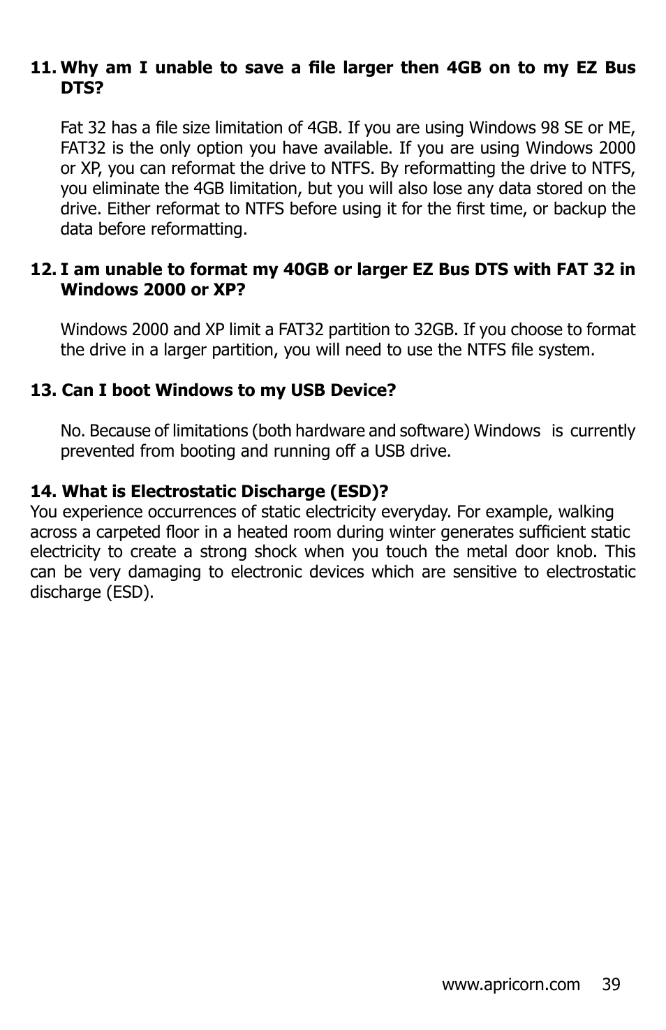 Apricorn EZ Bus DTS User Manual | Page 39 / 44