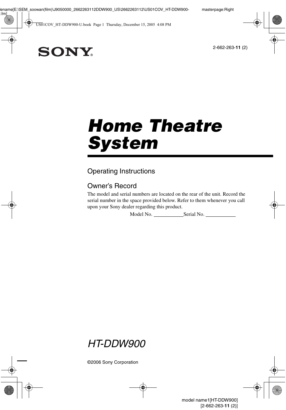 Sony HT-DDW900 User Manual | 76 pages