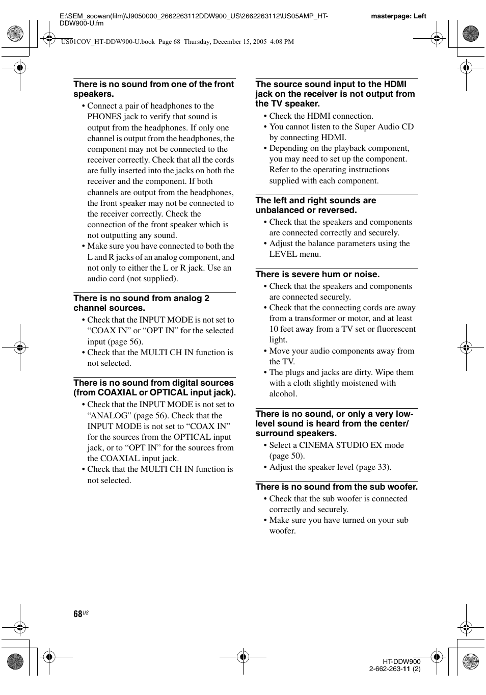 Sony HT-DDW900 User Manual | Page 68 / 76