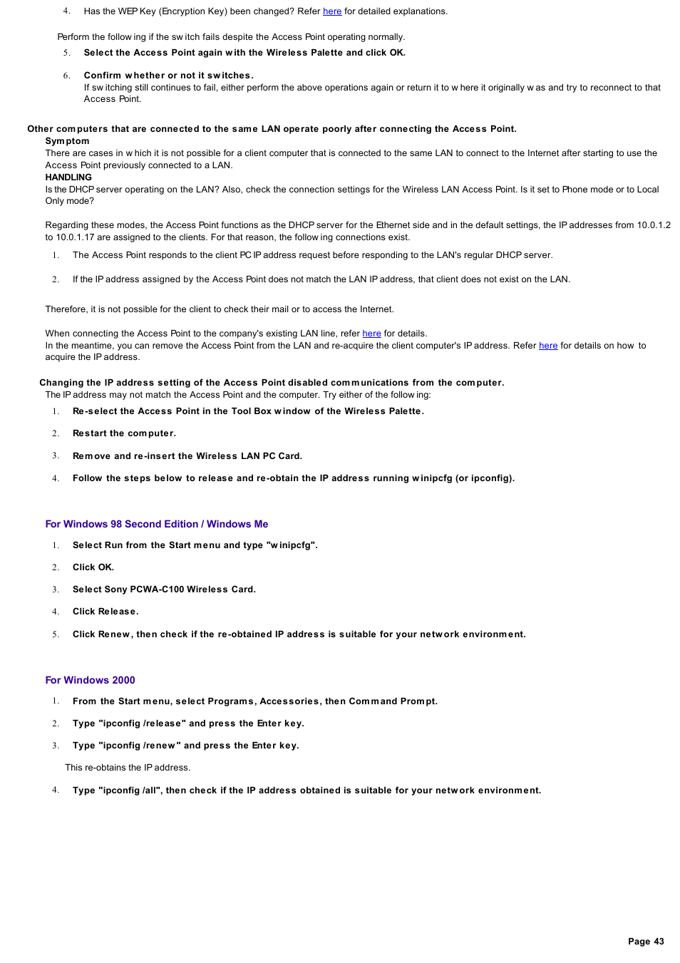Sony PCWA-A220 User Manual | Page 43 / 61