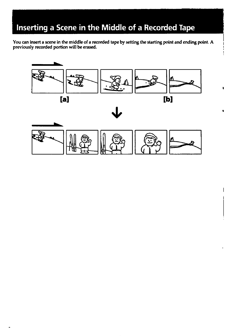 Inserting a scene in the middle of a recorded tape | Sony CCD-TR700 User Manual | Page 32 / 64