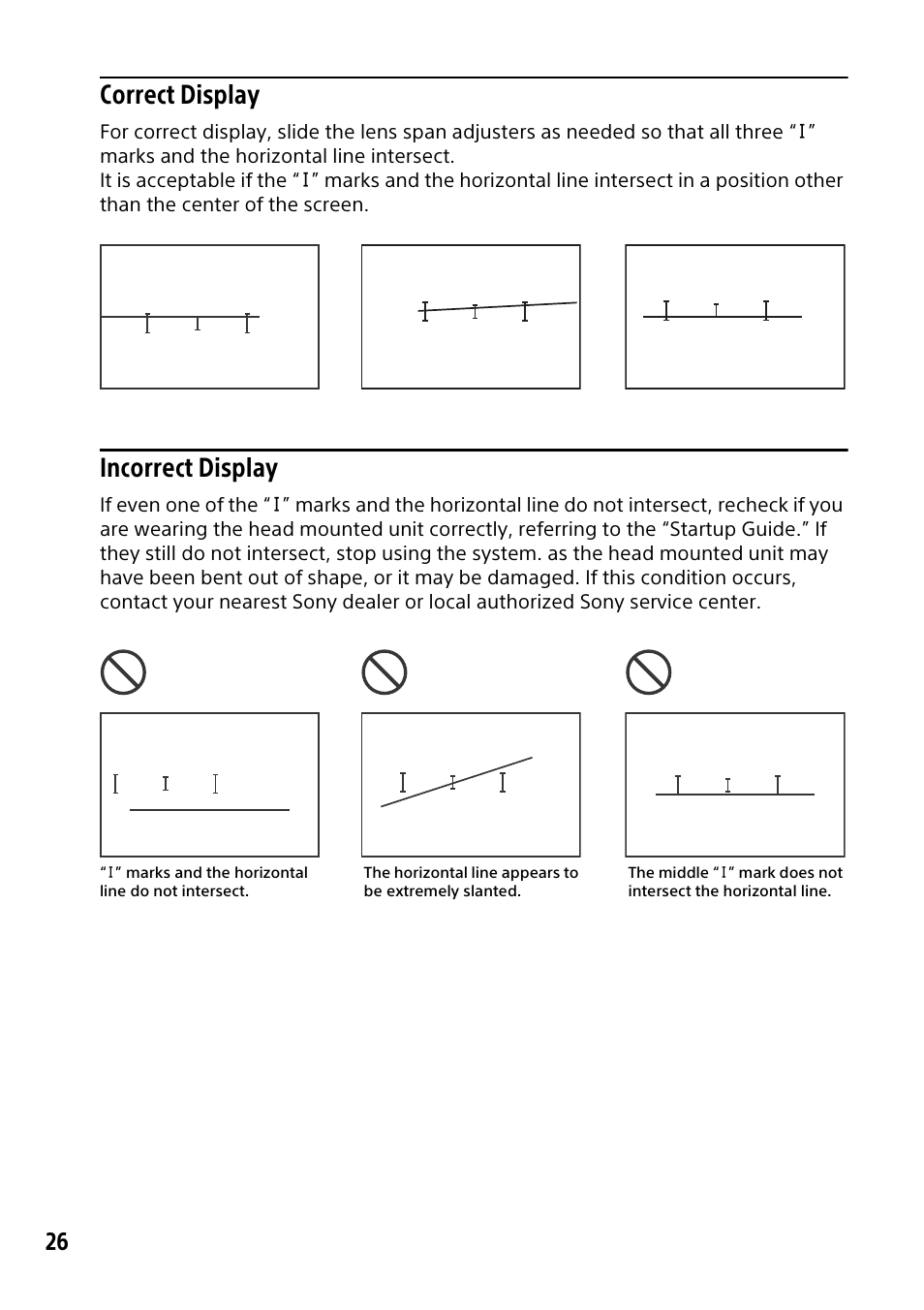 Correct display, Incorrect display | Sony HMZ-T3W User Manual | Page 26 / 52