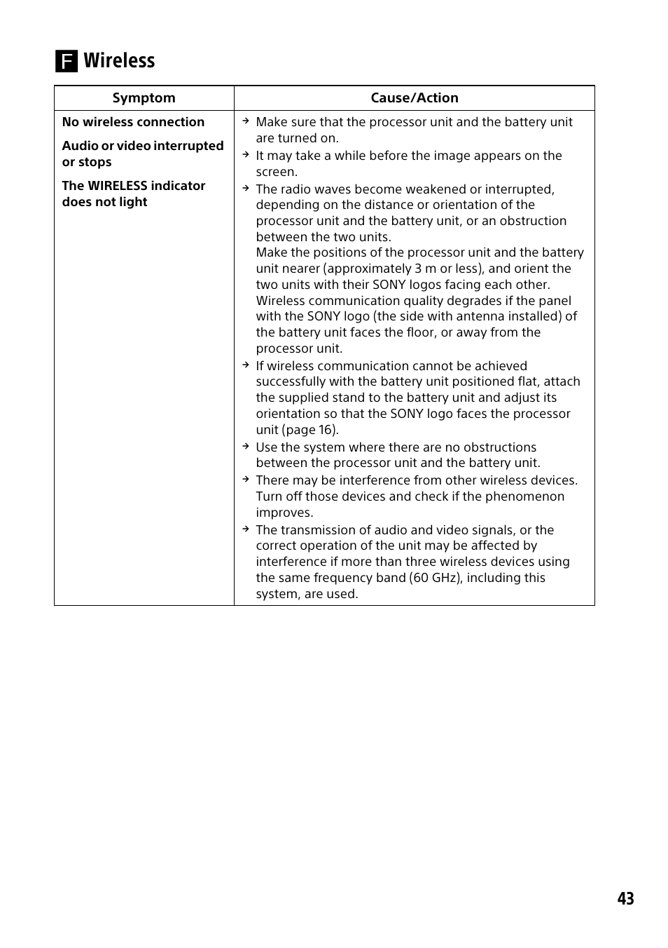 Wireless | Sony HMZ-T3W User Manual | Page 43 / 52