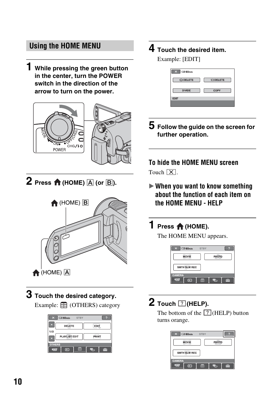 Em (p. 10) | Sony DCR-SR300C User Manual | Page 10 / 131