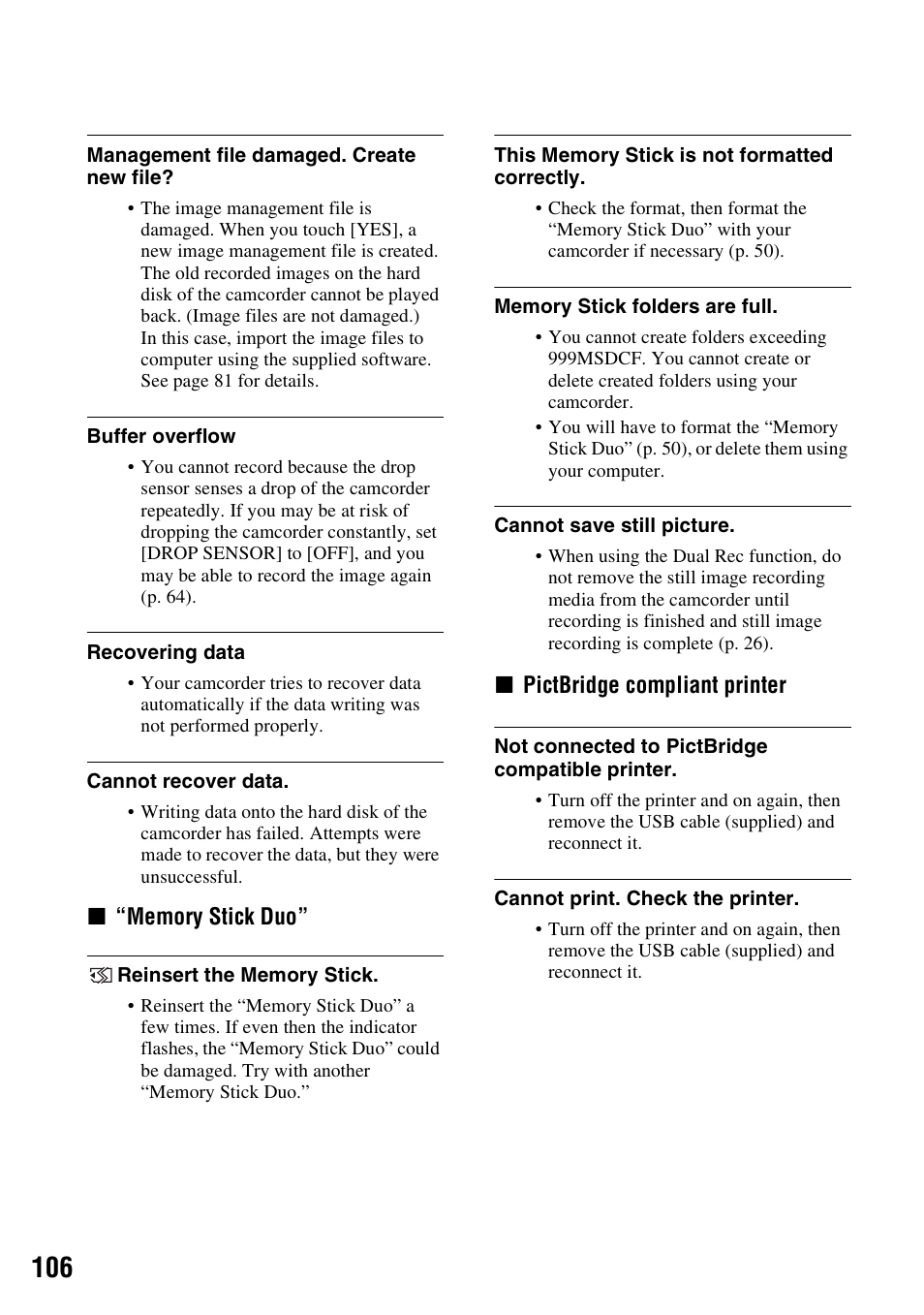 Sony DCR-SR300C User Manual | Page 106 / 131
