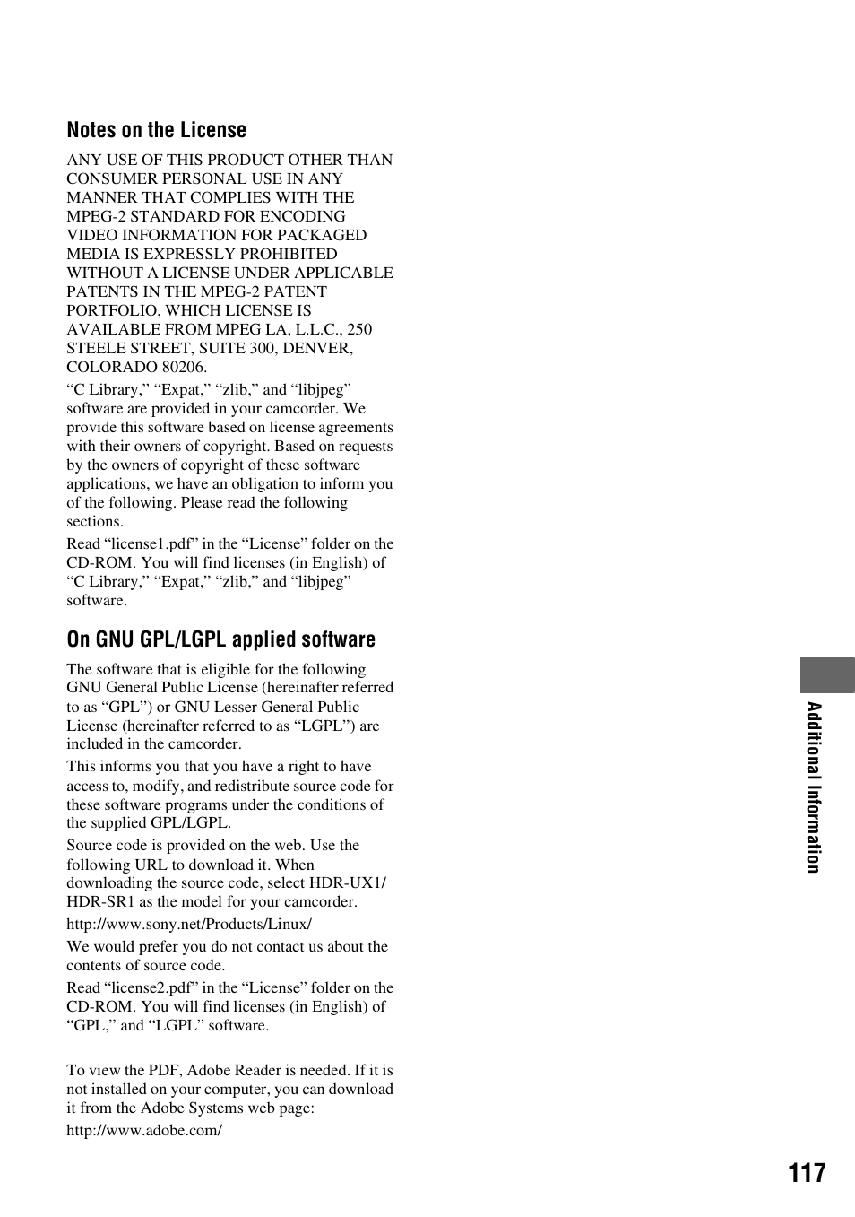 Sony DCR-SR300C User Manual | Page 117 / 131