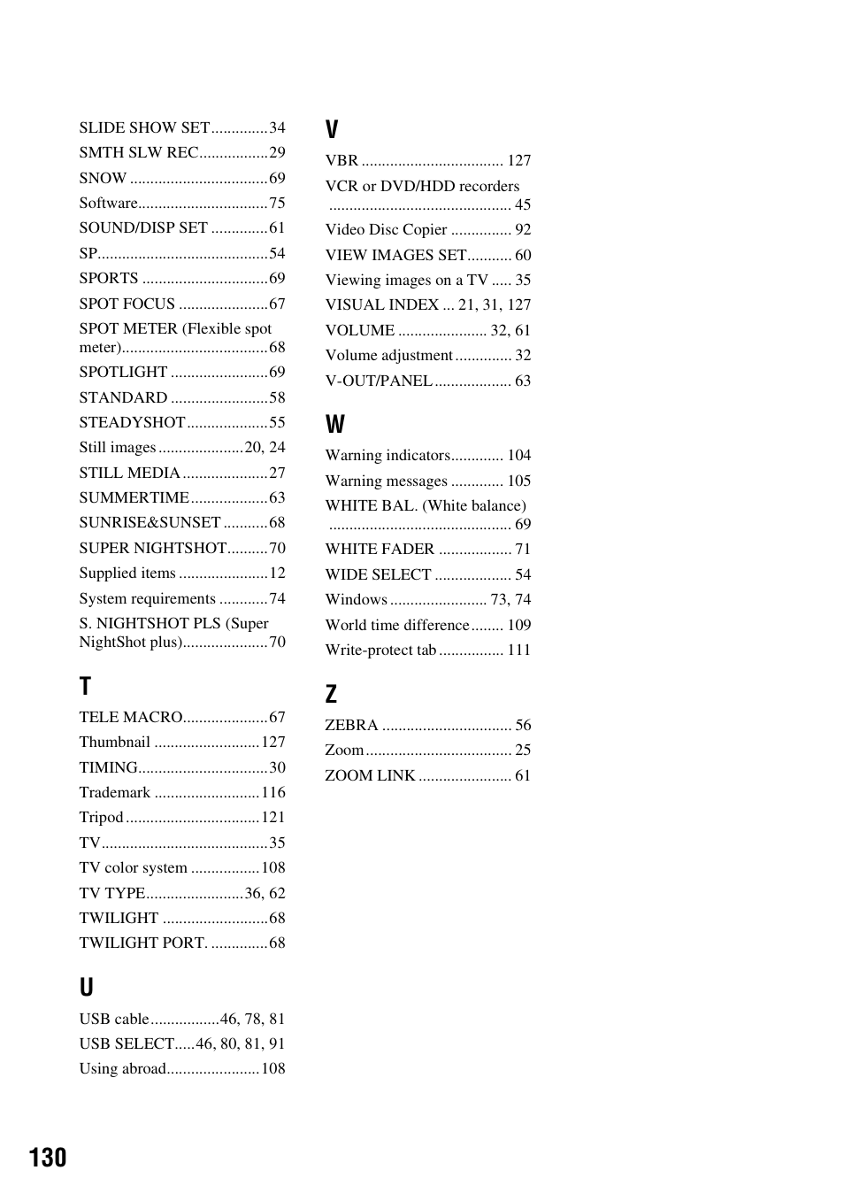Sony DCR-SR300C User Manual | Page 130 / 131