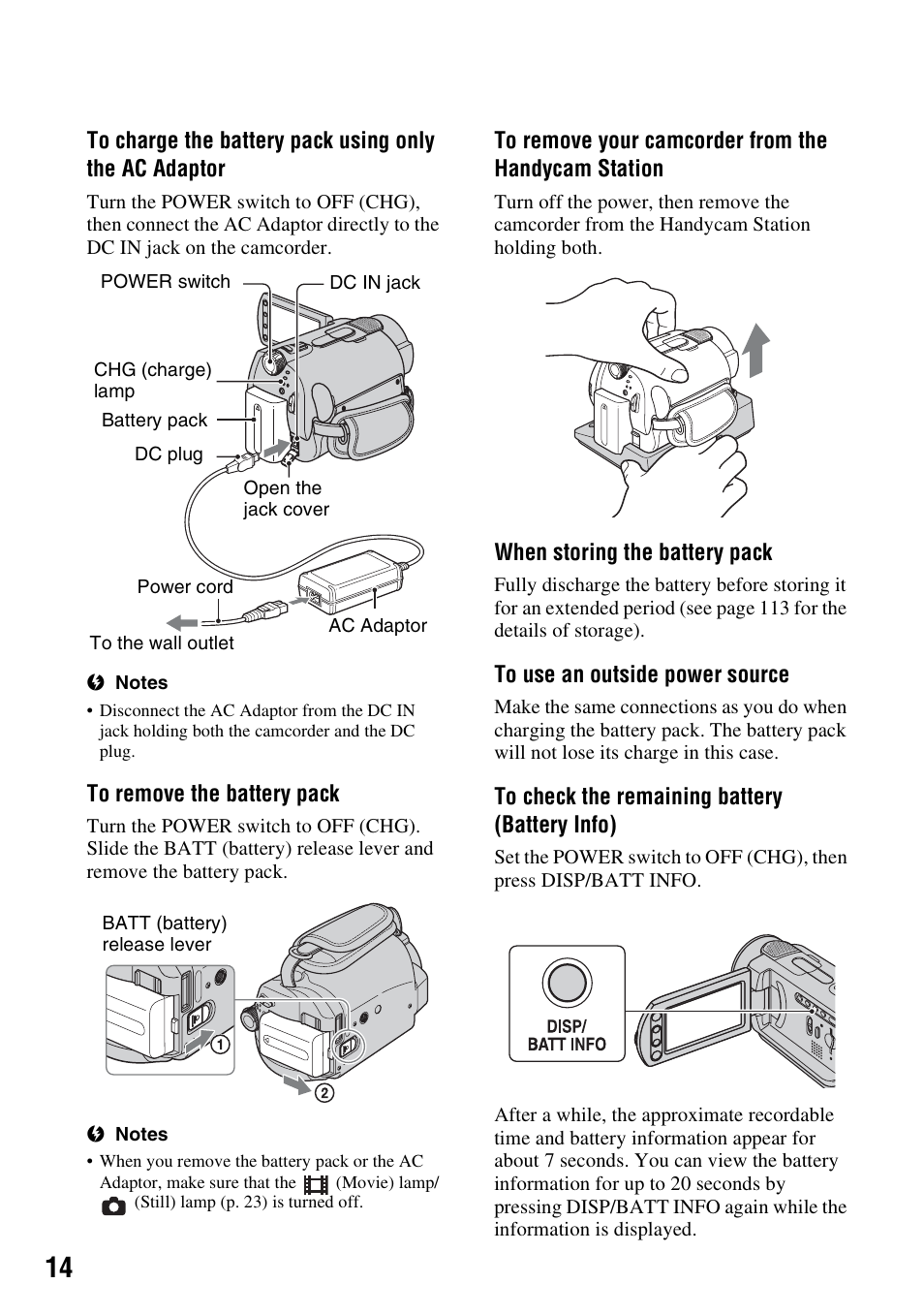 Sony DCR-SR300C User Manual | Page 14 / 131