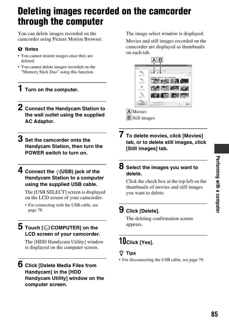 P. 85) | Sony DCR-SR300C User Manual | Page 85 / 131