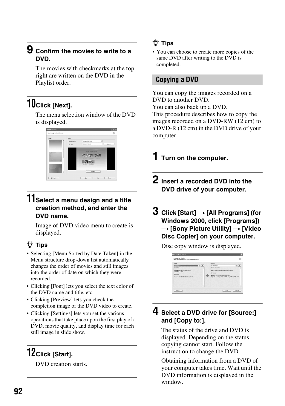 P. 92) | Sony DCR-SR300C User Manual | Page 92 / 131