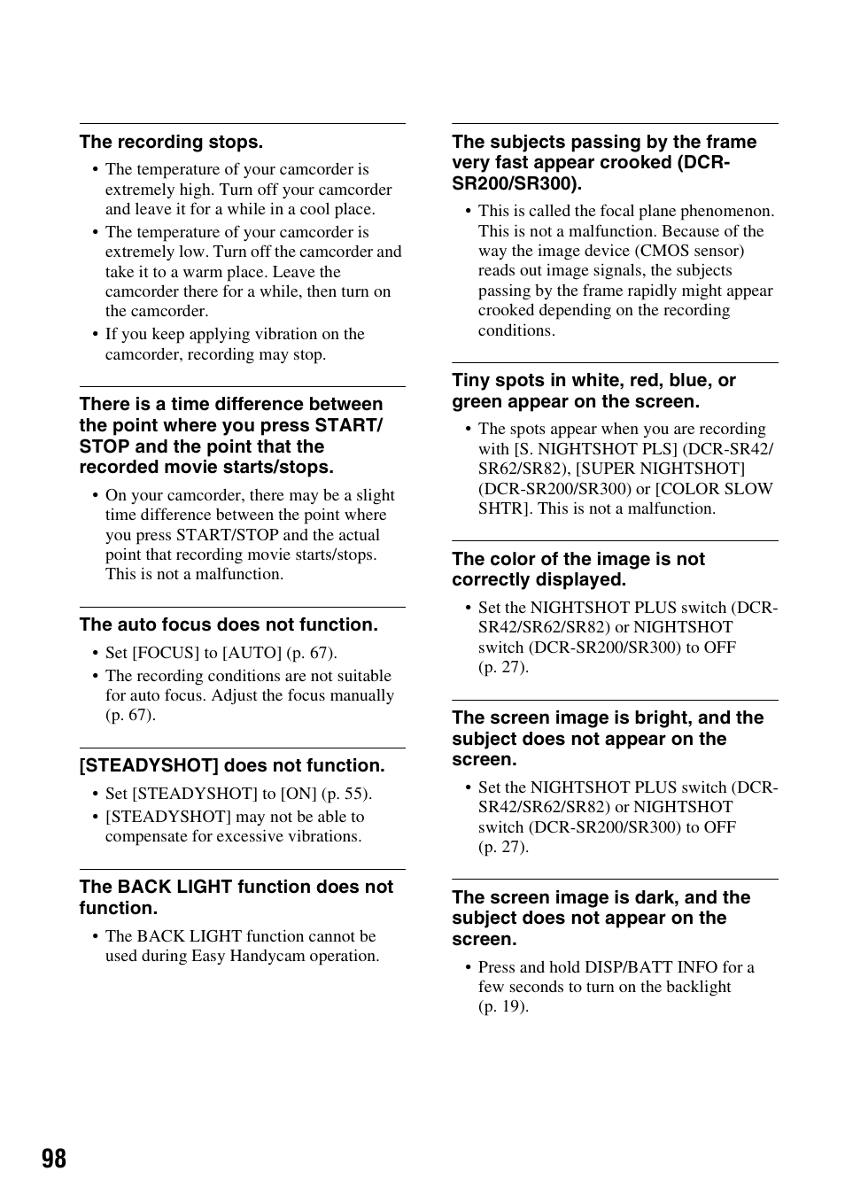 Sony DCR-SR300C User Manual | Page 98 / 131