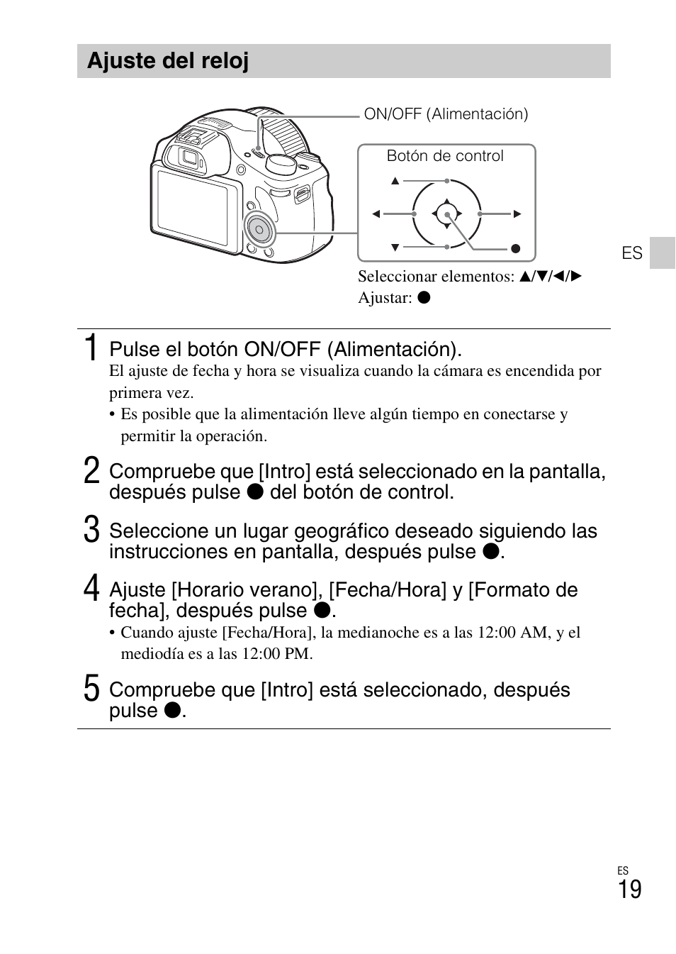 Ajuste del reloj | Sony DSC-HX400V User Manual | Page 55 / 80