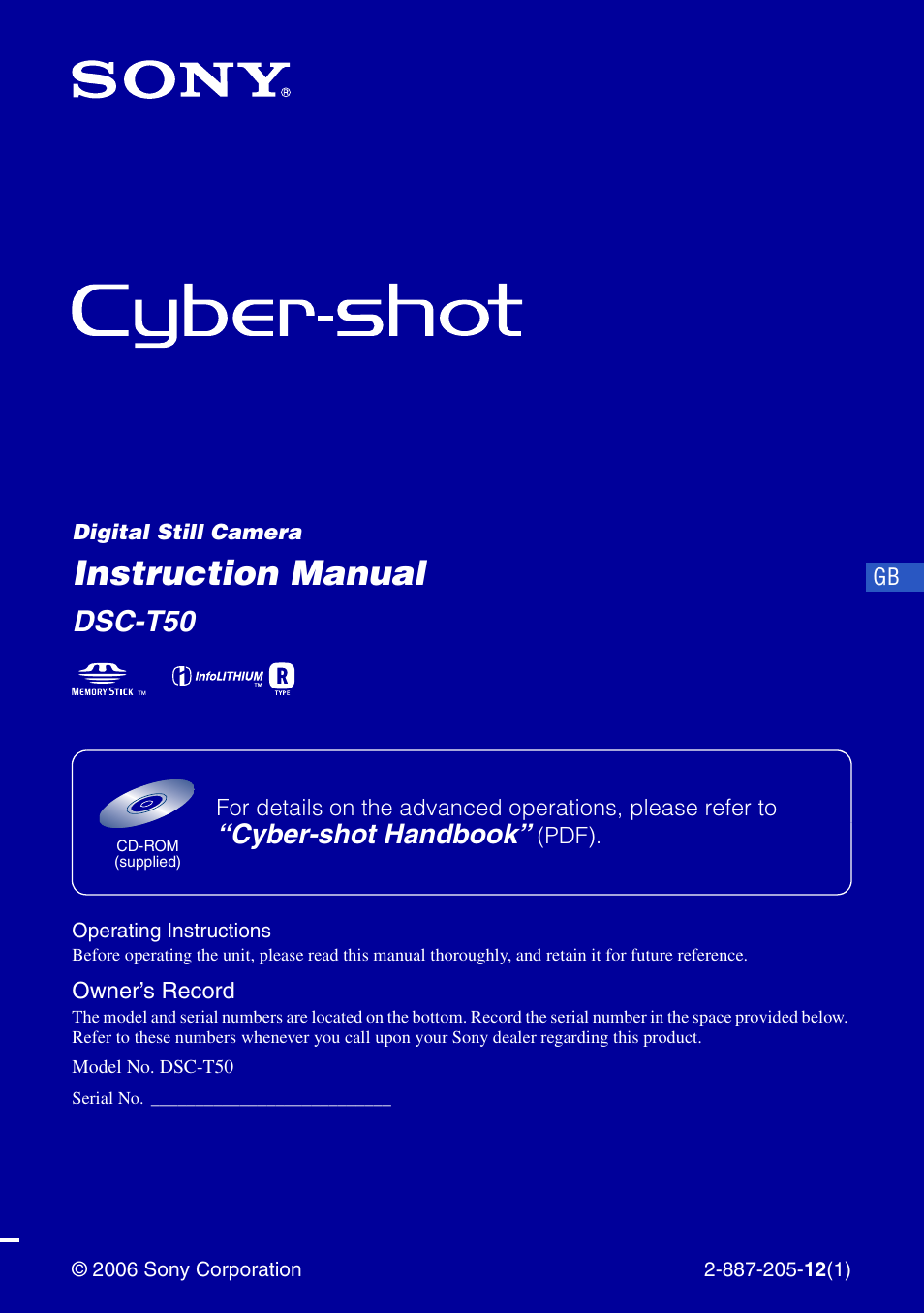 Sony DSC-T50 User Manual | 32 pages