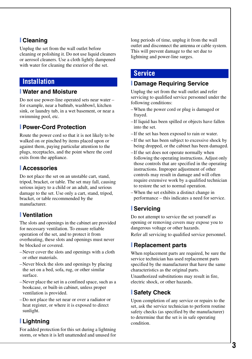 Installation service | Sony DSC-T50 User Manual | Page 3 / 32