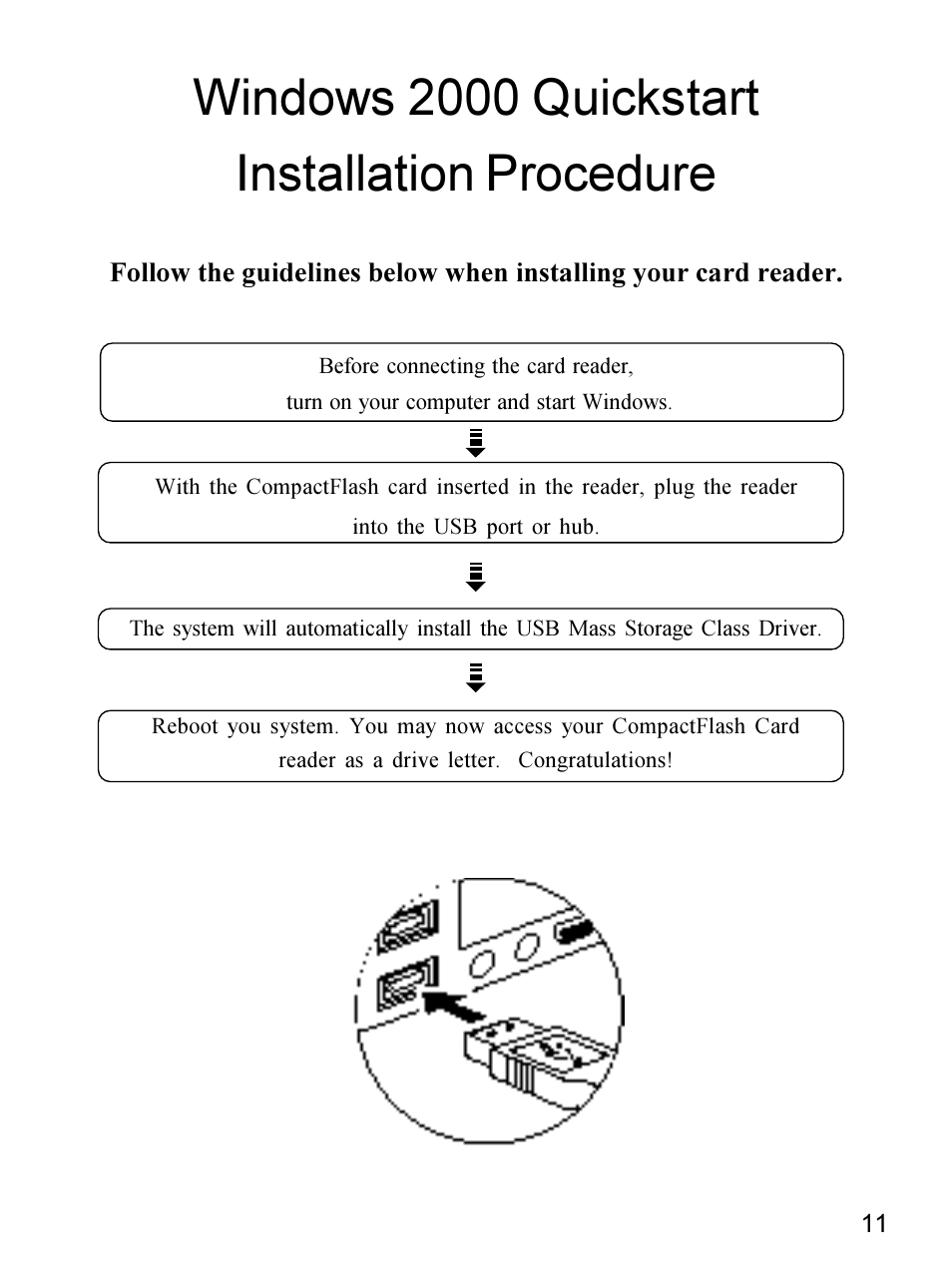Windows 2000 quickstart installation procedure | Apricorn 09N0692 User Manual | Page 11 / 20