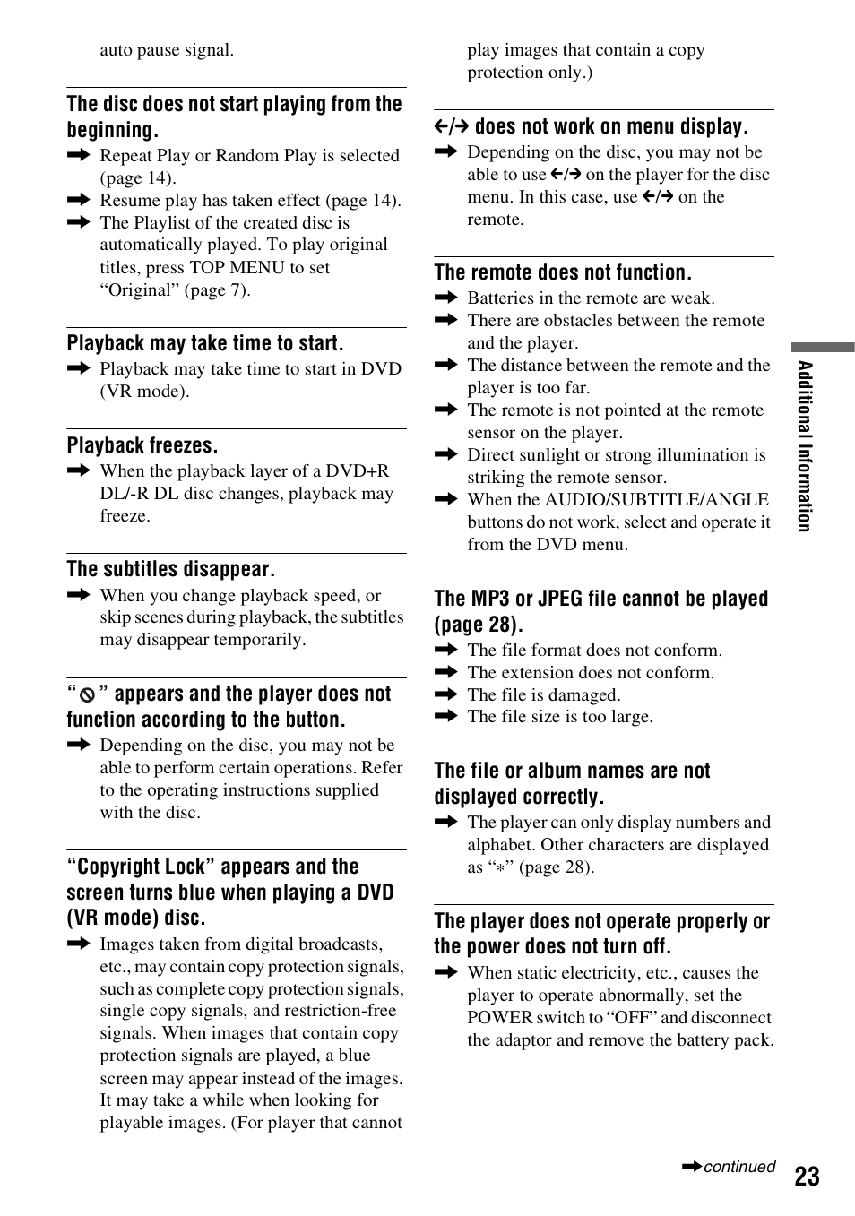 Sony DVP-FX950 User Manual | Page 23 / 40
