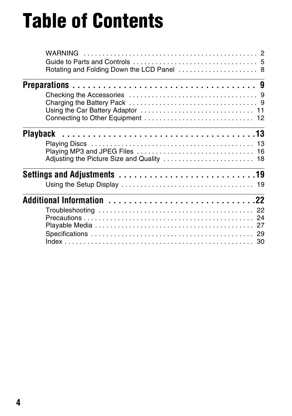Sony DVP-FX950 User Manual | Page 4 / 40