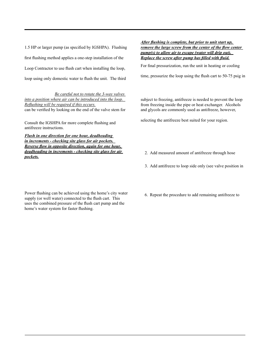 Flushing & charging | AMABILIA DOUBLE O-RING GEOTHERMAL FLOW CENTERS DORFC-2 User Manual | Page 18 / 30
