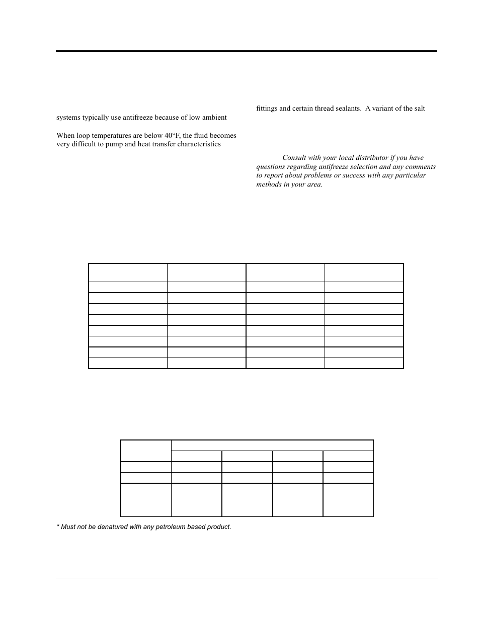 Antifreeze selection & use (continued) | AMABILIA DOUBLE O-RING GEOTHERMAL FLOW CENTERS DORFC-2 User Manual | Page 29 / 30