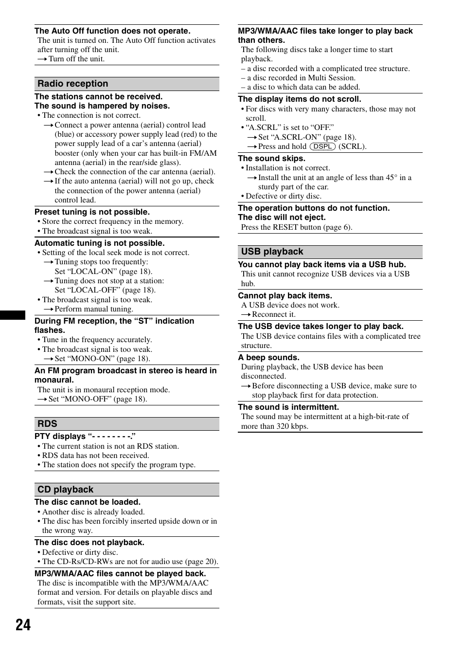 Sony CDX GT54UIW User Manual | Page 24 / 80