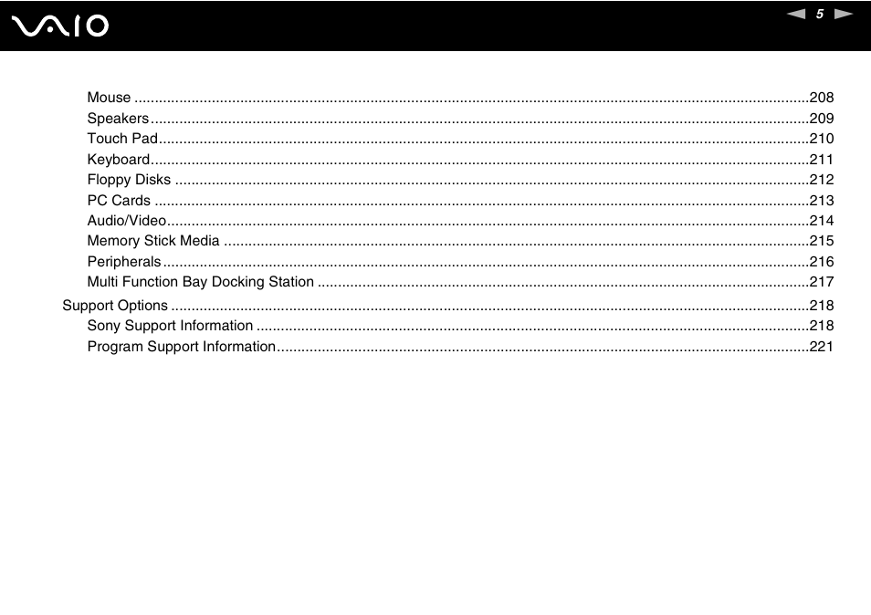 Sony VGN-FE780G User Manual | Page 5 / 236
