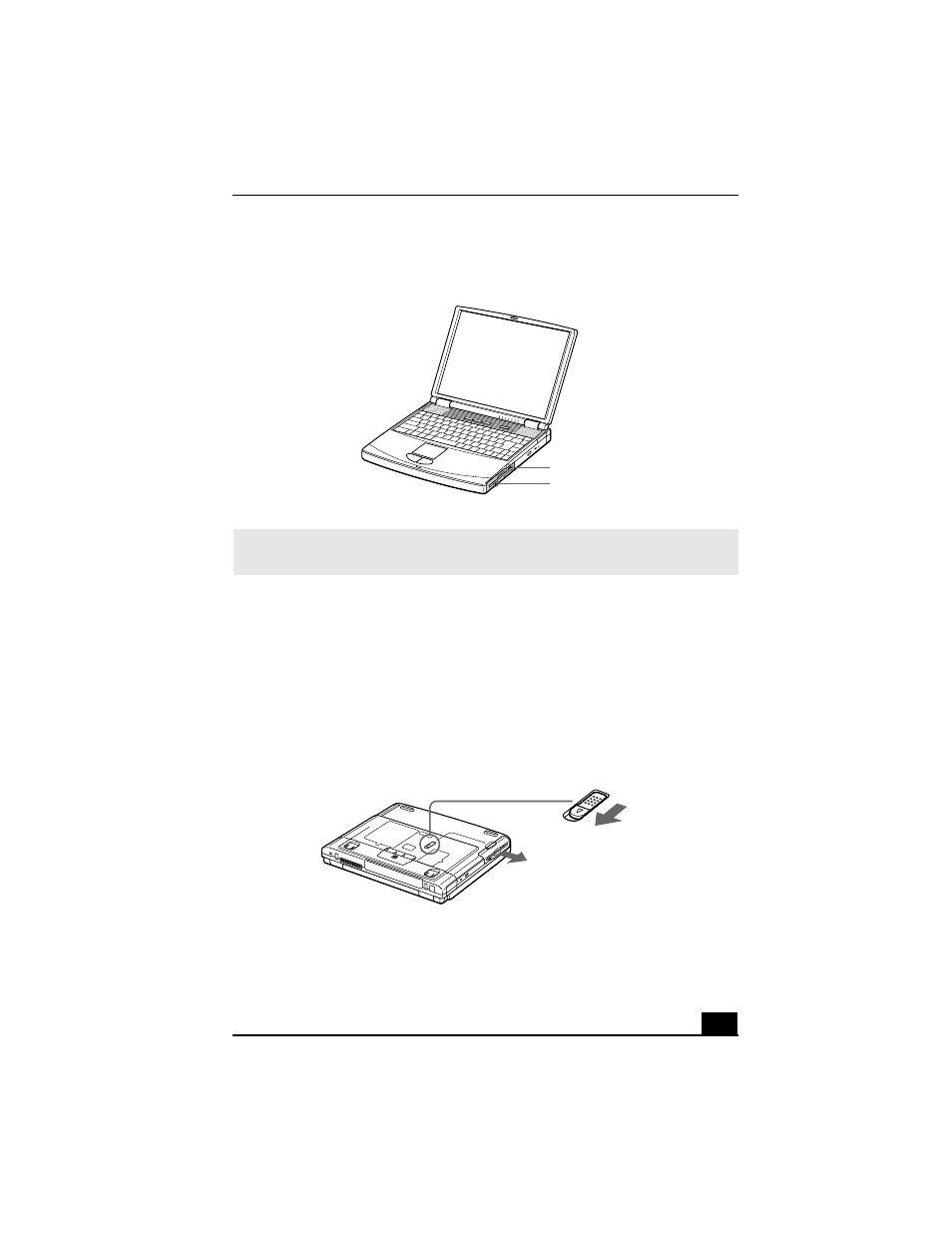 To remove the floppy disk drive | Sony PCG-FX370K User Manual | Page 21 / 166