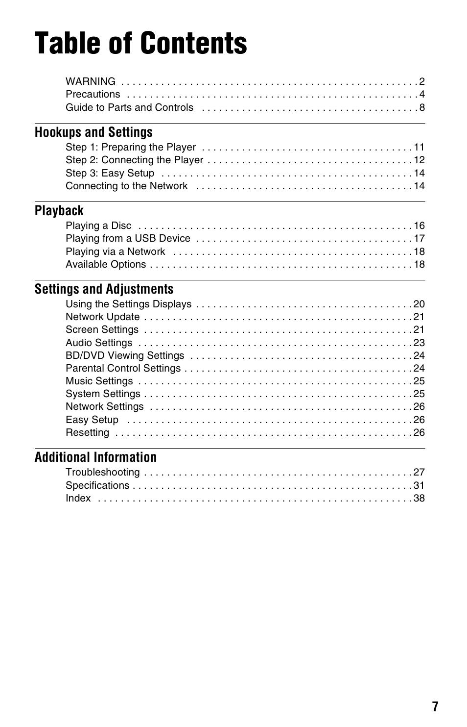 Sony BDP-S470 User Manual | Page 7 / 39