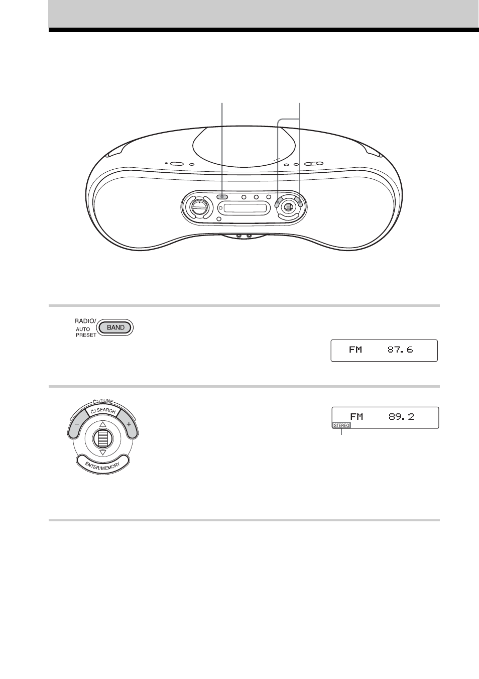 Listening to the radio | Sony ZS-SN10 User Manual | Page 10 / 36