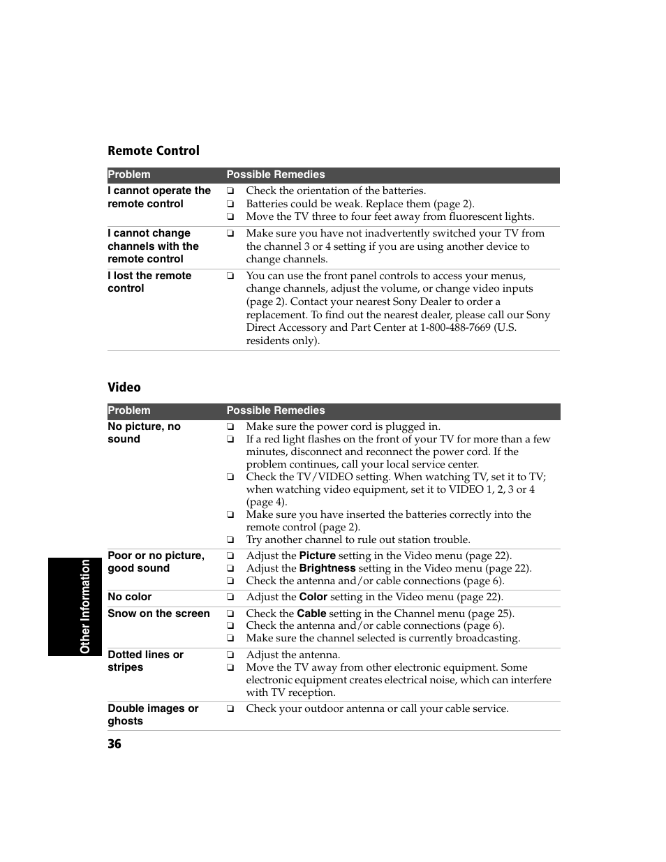 Sony WEGA  KV-32FS120 User Manual | Page 44 / 48