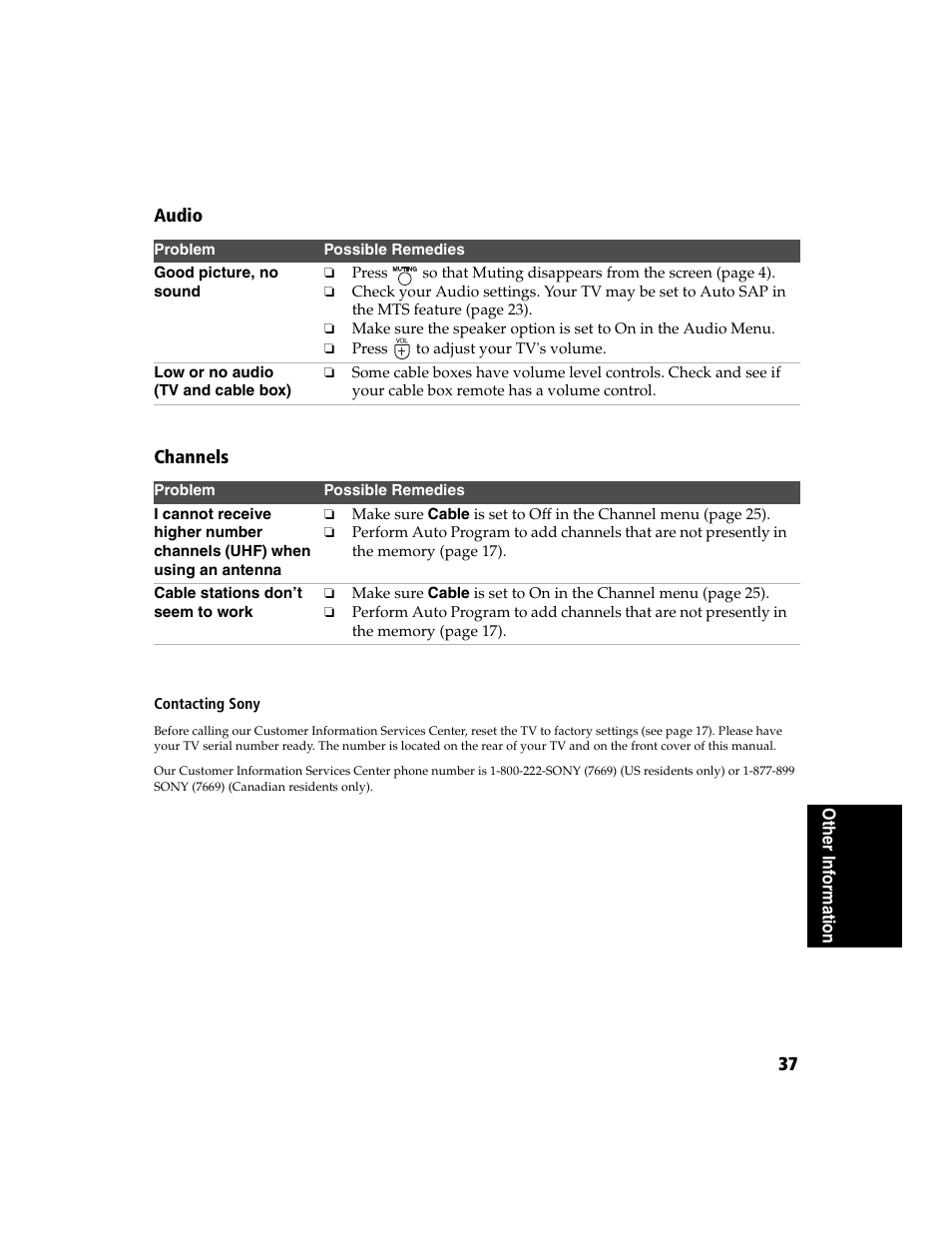 Sony WEGA  KV-32FS120 User Manual | Page 45 / 48