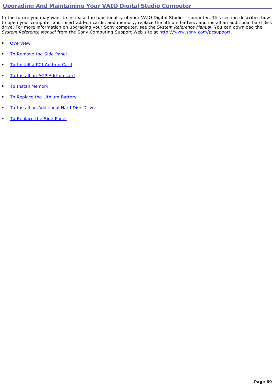 Sony PCV-RX741 User Manual | Page 69 / 80