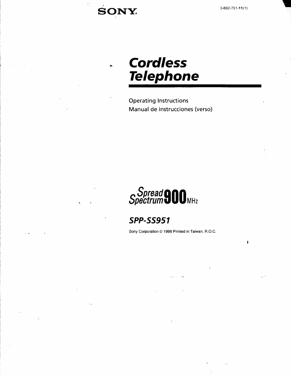 Sony SPP-SS951 User Manual | 31 pages