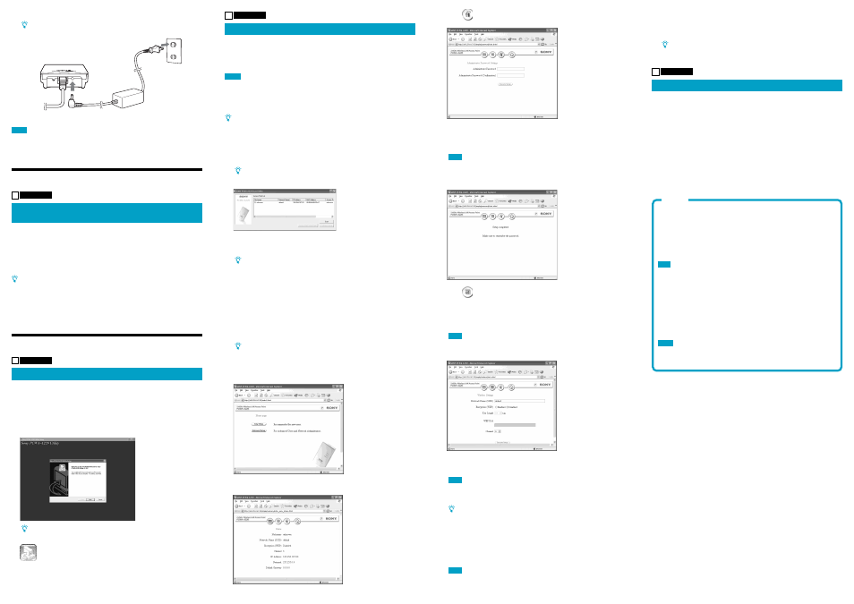 Establishing a wireless connection, Configuring the access point | Sony PCWA-A220 User Manual | Page 2 / 2