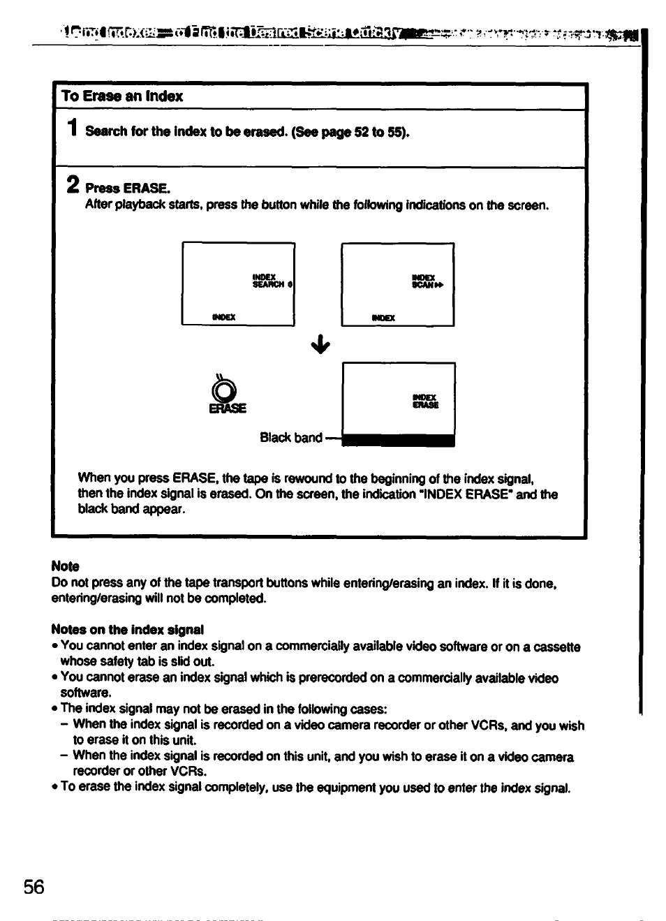 To erase an index | Sony GV-500 User Manual | Page 56 / 84