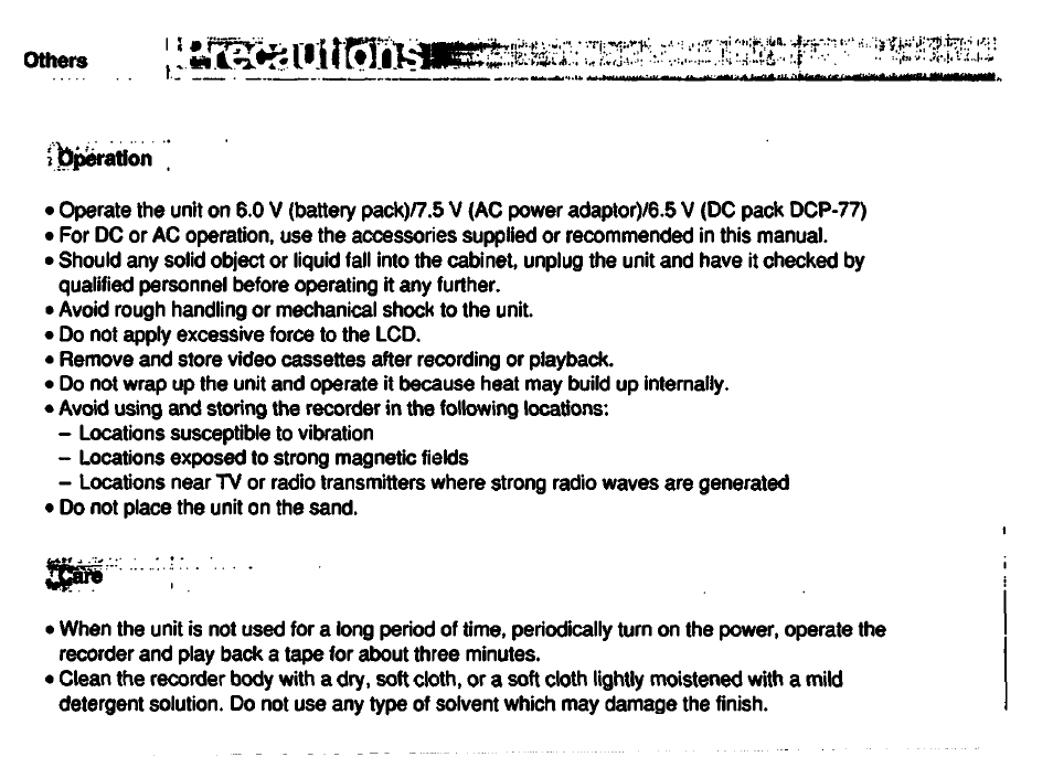 Others | Sony GV-500 User Manual | Page 73 / 84