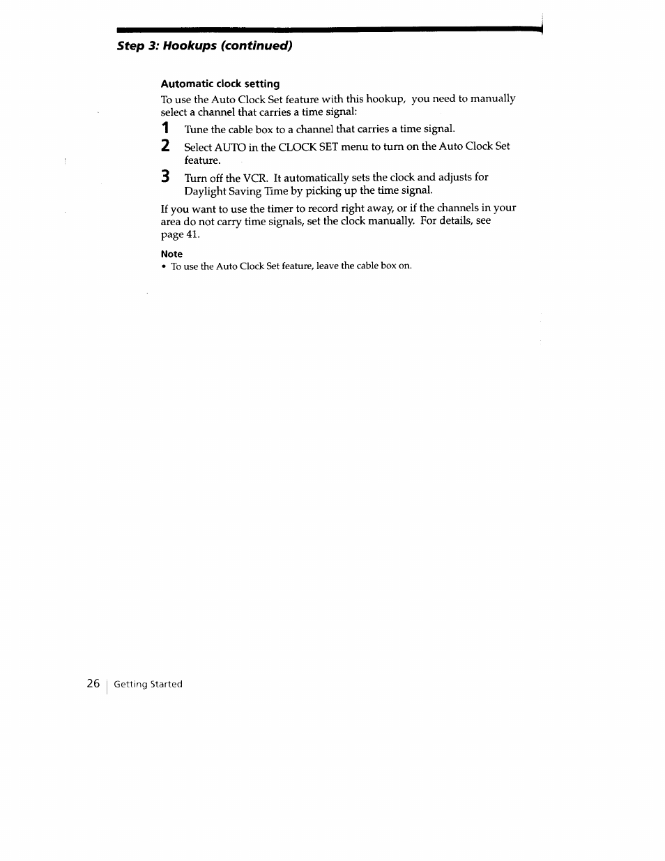 Automatic clock setting | Sony SLV-779HF User Manual | Page 26 / 100