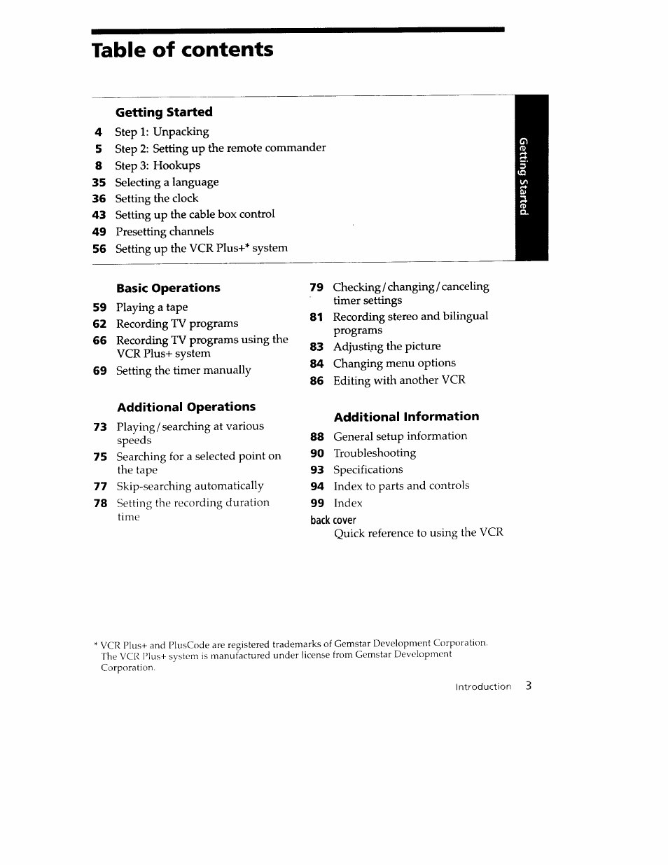 Sony SLV-779HF User Manual | Page 3 / 100