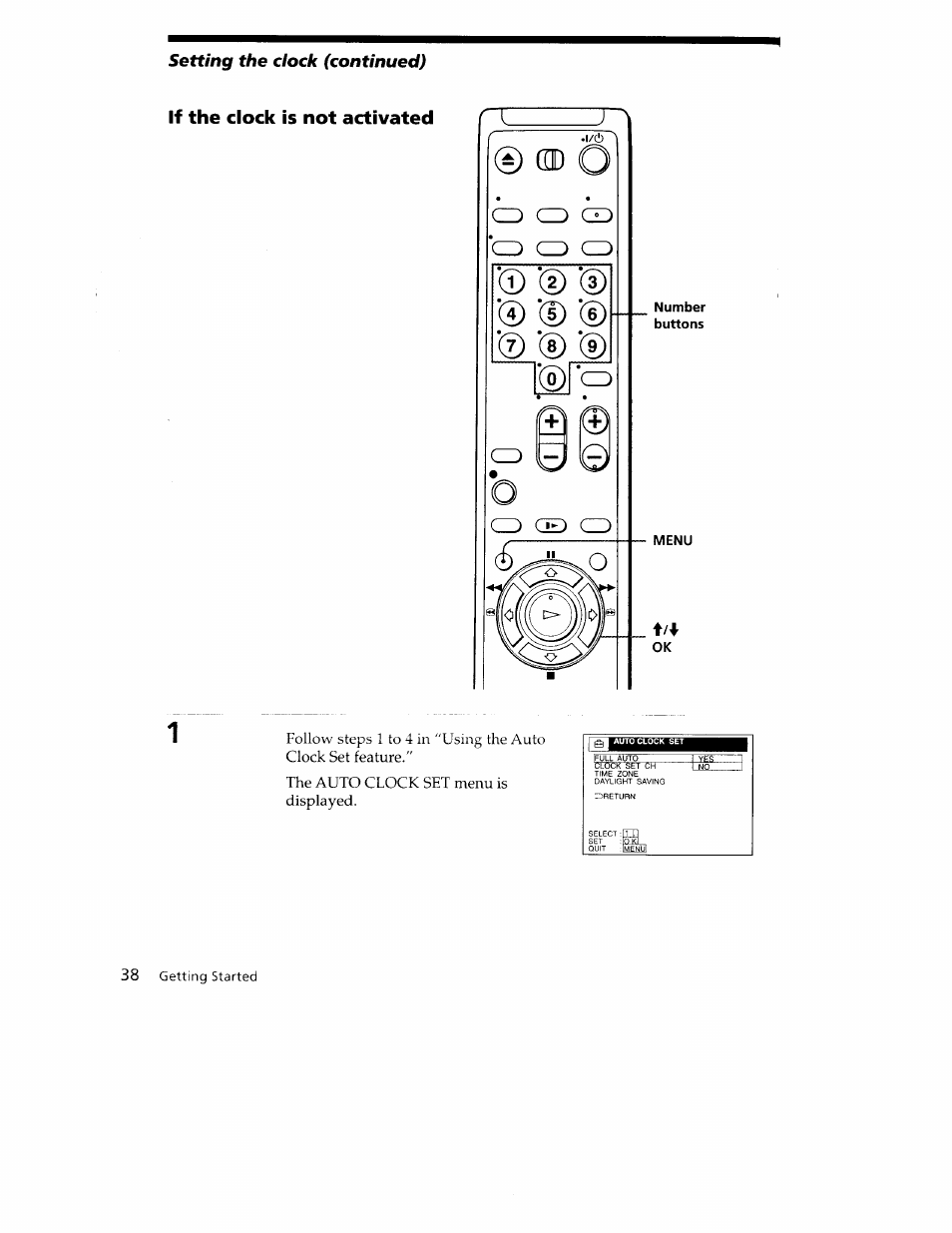 If the clock is not activated | Sony SLV-779HF User Manual | Page 38 / 100