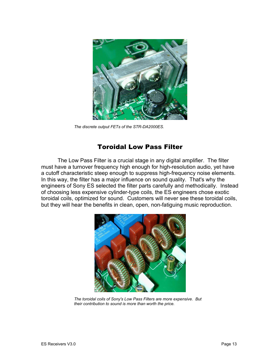 Toroidal low pass filter | Sony STR-DA1000ES User Manual | Page 13 / 33